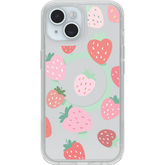 iPhone 16e, iPhone 15, iPhone 14 and iPhone 13 Case Symmetry Series Clear for MagSafe Strawberry