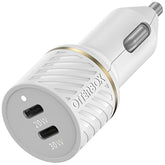USB-C to USB-C Dual Port Car Charger, 50W Combined Fast Charge