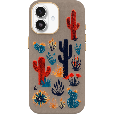 iPhone 17 Case Symmetry Series Cactus Leather Embroidery