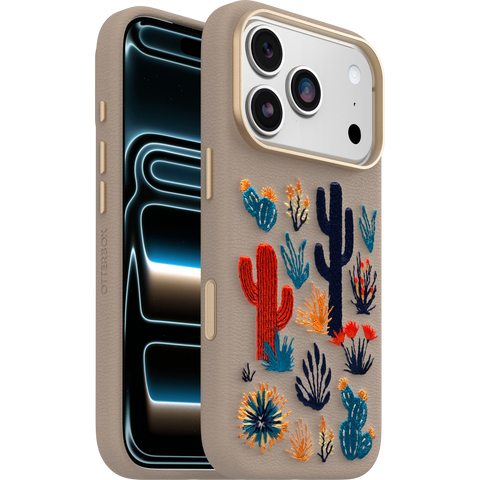 iPhone 17 Pro Case Symmetry Series Cactus Leather Embroidery