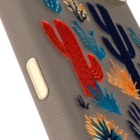 iPhone 17 Pro Max Case Symmetry Series Cactus Leather Embroidery