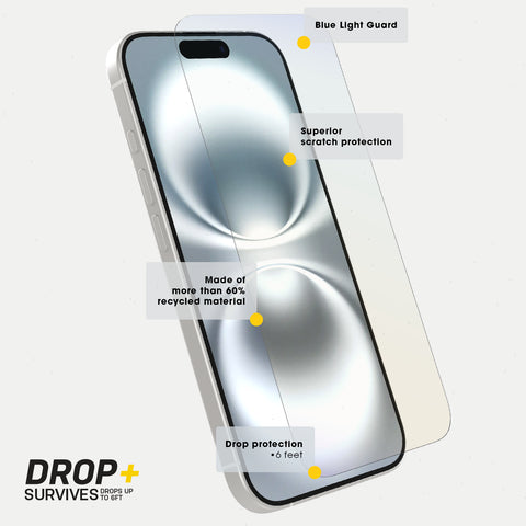 iPhone 16 Screen Protector Premium Pro Glass Blue Light Guard