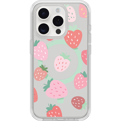 iPhone 15 Pro Case Symmetry Series Clear for MagSafe Strawberry