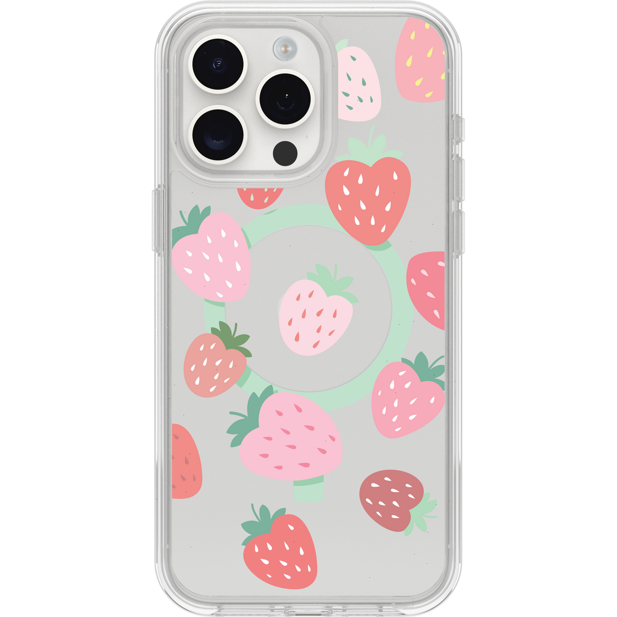 iPhone 15 Pro Max Case Symmetry Series Clear for MagSafe Strawberry