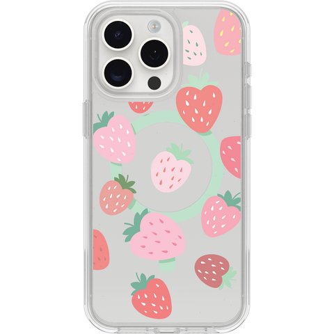 iPhone 15 Pro Max Case Symmetry Series Clear for MagSafe Strawberry