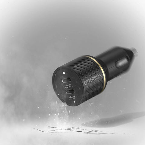 USB-C to USB-C Dual Port Car Charger, 50W Combined Fast Charge