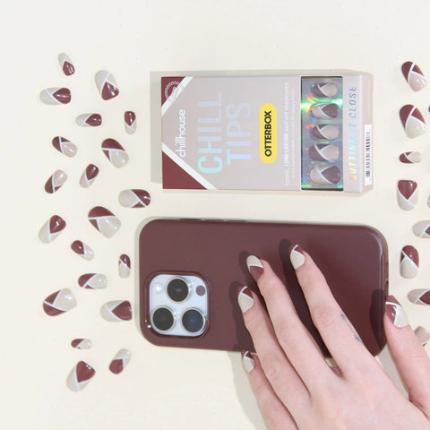 OtterBox x Chillhouse Chocolate and Cream Nail Set Cutting It Close